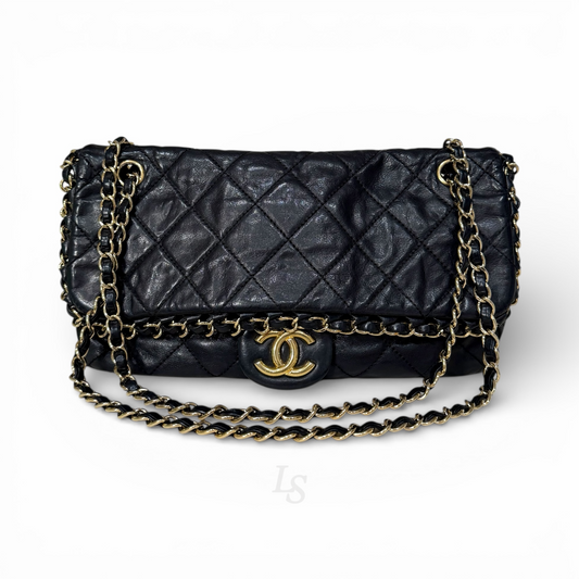 Chanel Calfskin Flap Bag - Black