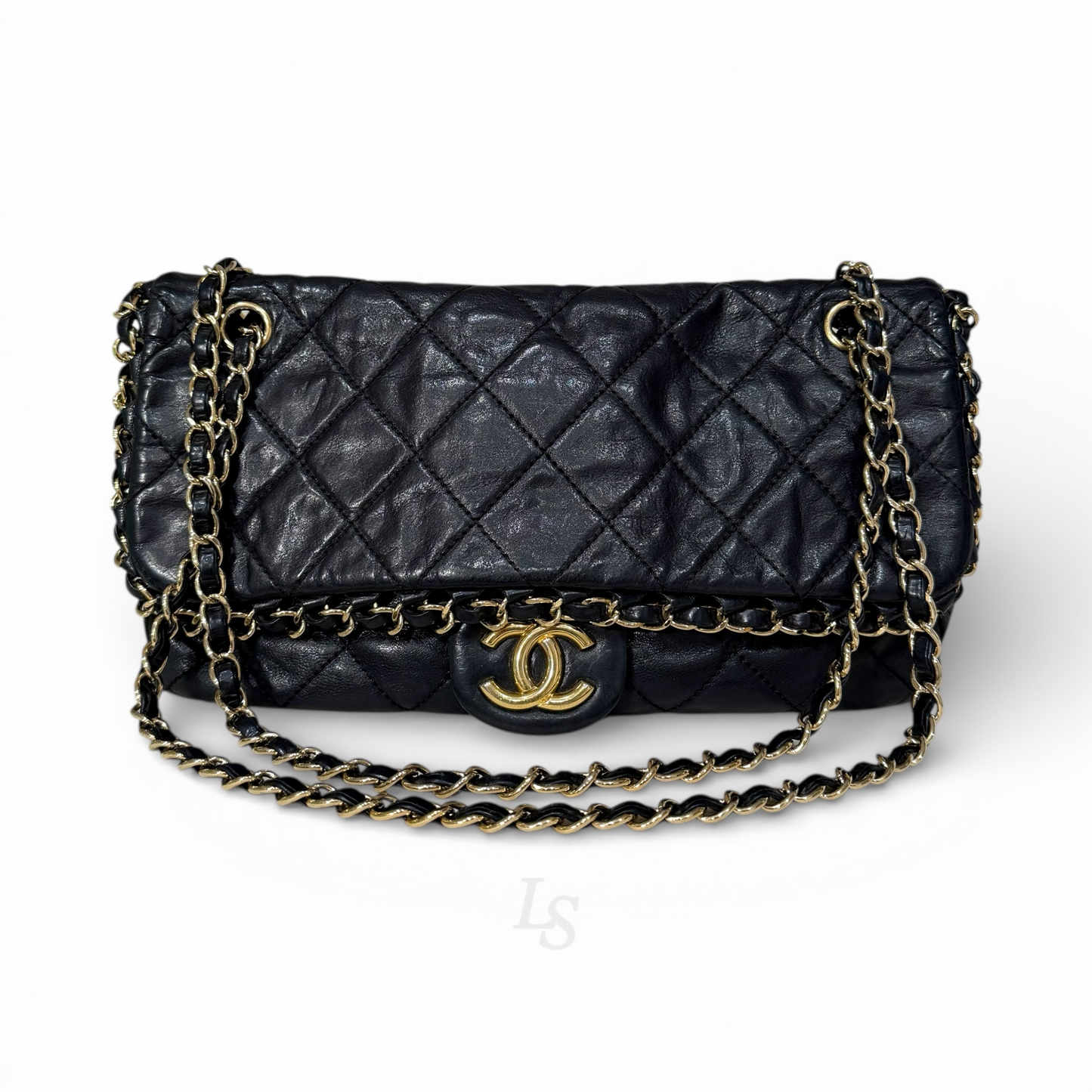 Chanel Calfskin Flap Bag - Black