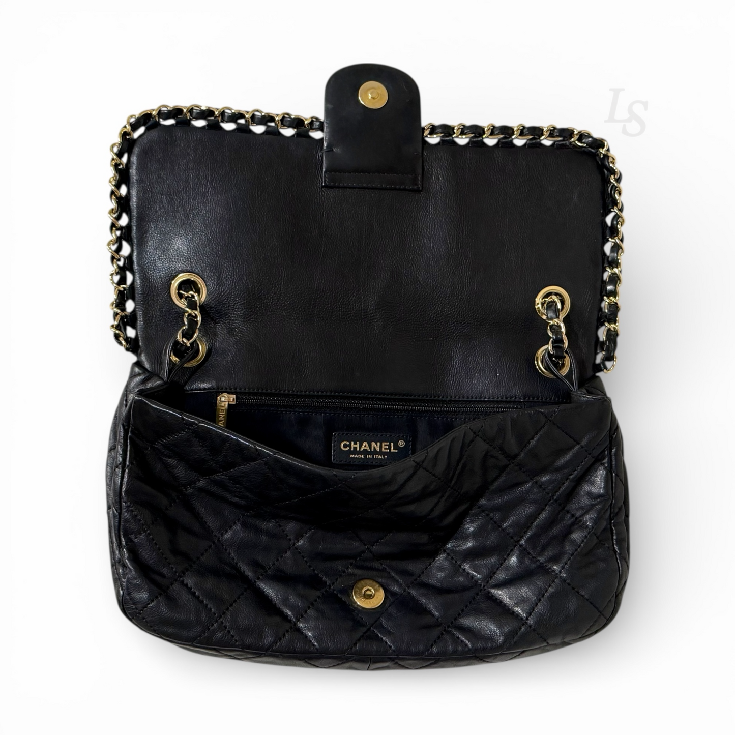 Chanel Calfskin Flap Bag - Black
