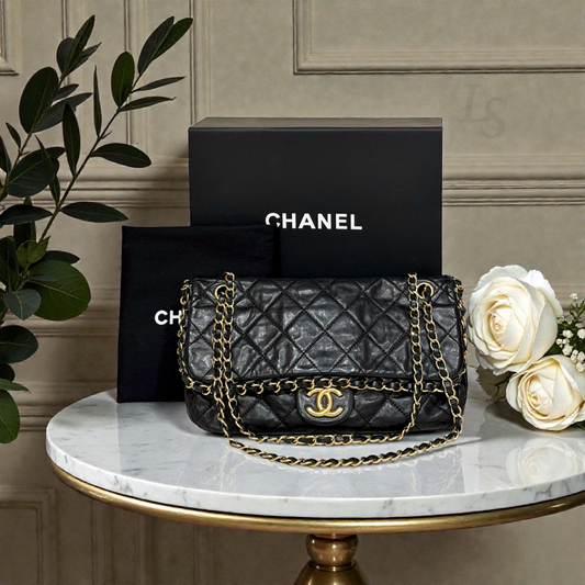 Chanel Calfskin Flap Bag - Black